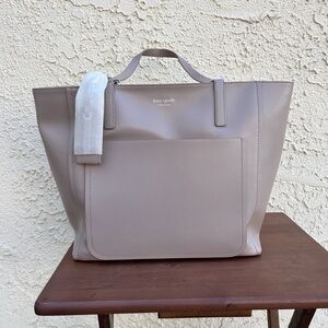 kate spade Smooth Leather Tote Taupe.
